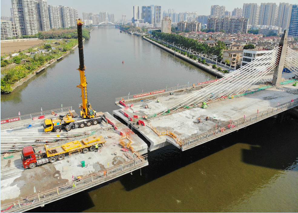 百吨重桥腰切割分解岐江河大桥或5月中旬完成拆除