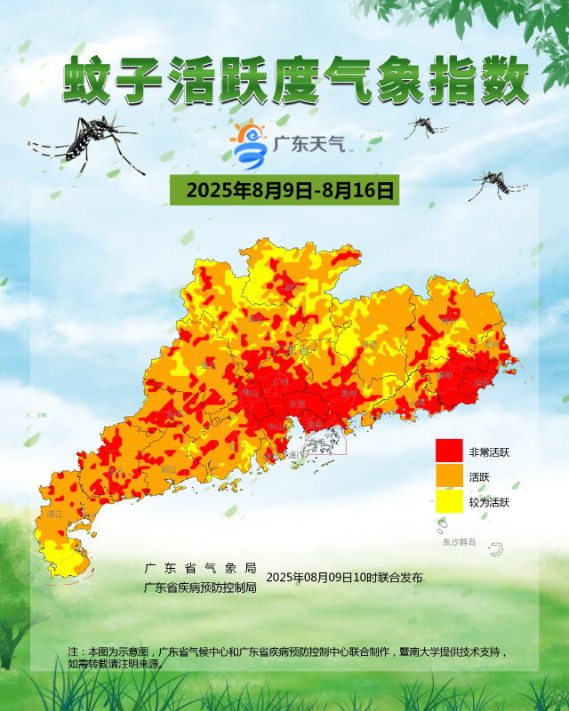 蚊子活跃度气象指数。  南方+ 张梓望 拍摄
