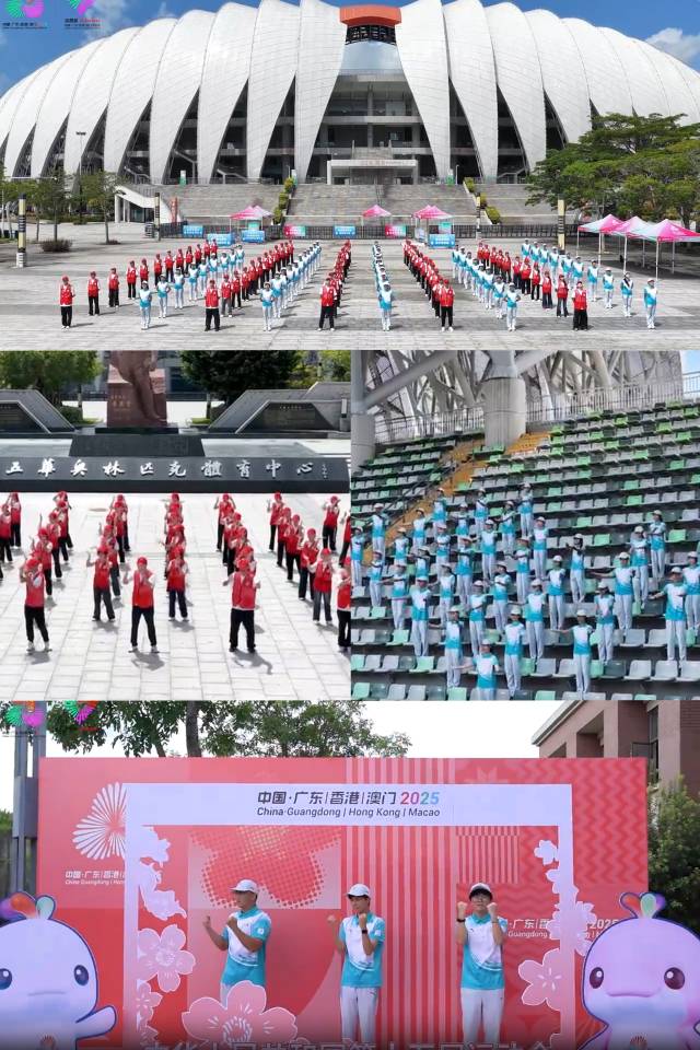 各赛区志愿者“小海豚”在各地接力舞动。