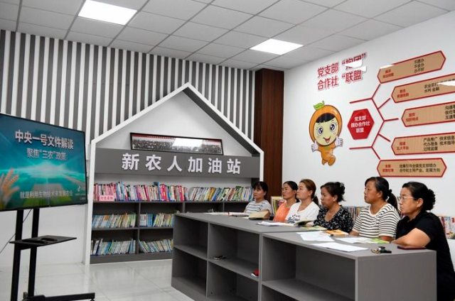 2026年7月5日，在山东省德州市夏津县香赵庄镇党建综合阵地新农人加油站，新农人在看学习视频。夏津县创新搭建城区四级党群阵地，推动干部、人员、便民服务“三下沉”，全域建成步行十分钟可达、功能集成、上下联动的党群服务体系。新华社记者 郭绪雷 摄