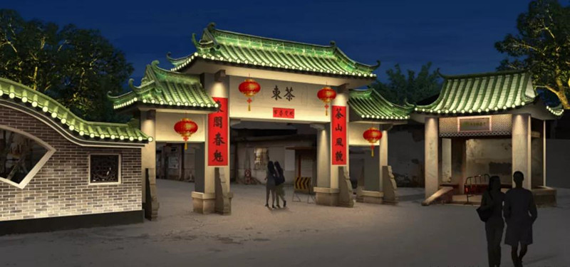茶东牌坊亮化效果图