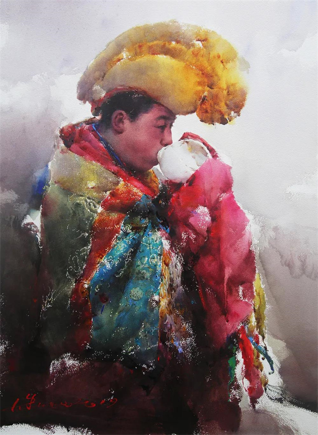 看· 展丨水彩画笔循光而至，阐释少数民族生命个体的温暖与深沉